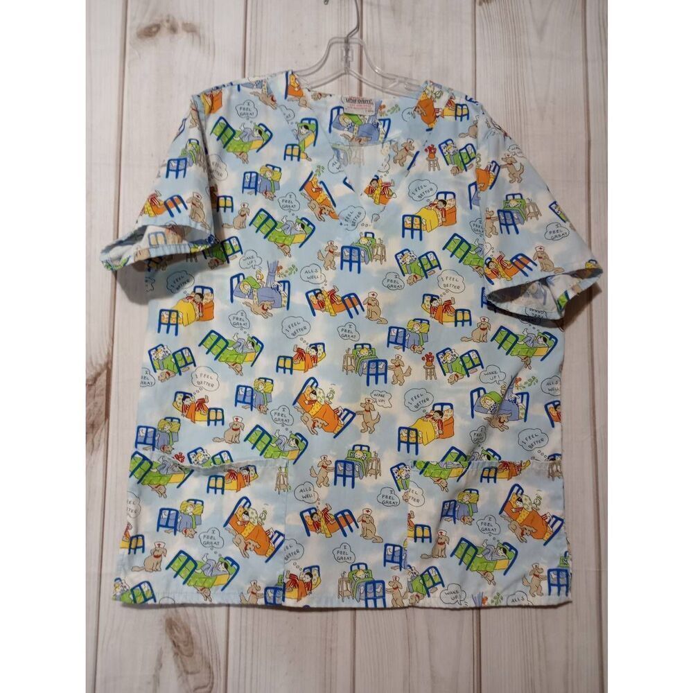 Jasco Scrub Top Ladies Large‎ Blue Pet Therapy